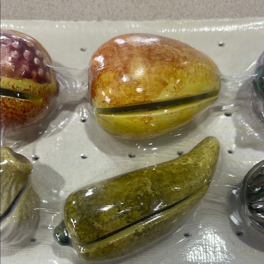 Colorful Ceramic Fruit Napkin Holder Set - Picture 3 of 4